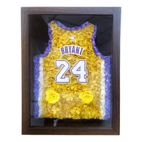 Framed Jersey Floral Tribute, Wooden Dried Flower Shadow Box Frame, (Completed artcial)