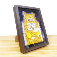 Framed Jersey Floral Tribute, Wooden Dried Flower Shadow Box Frame, (Completed artcial)