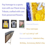 Framed Jersey Floral Tribute, Wooden Dried Flower Shadow Box Frame, (Completed artcial)